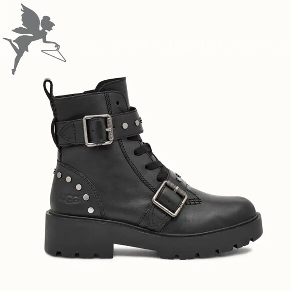 UGG Zorrah Studded Leather Moto Boots - Picture 1 of 9